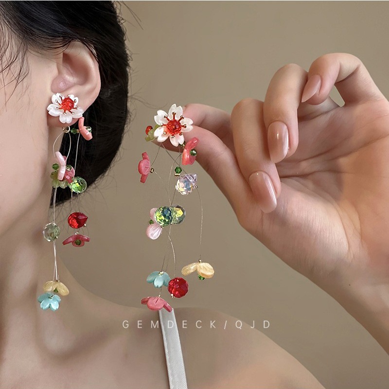 Tassel Earrings Boho - Pendientes de Clip Multicolor con Borlas