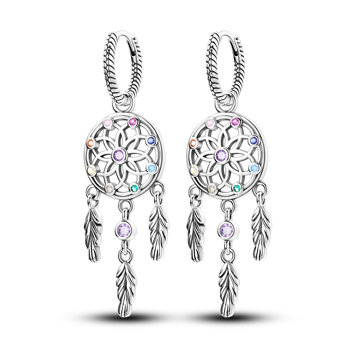 Tassel Earrings Boho - Pendientes de Aro Colgantes Atrapasueños de