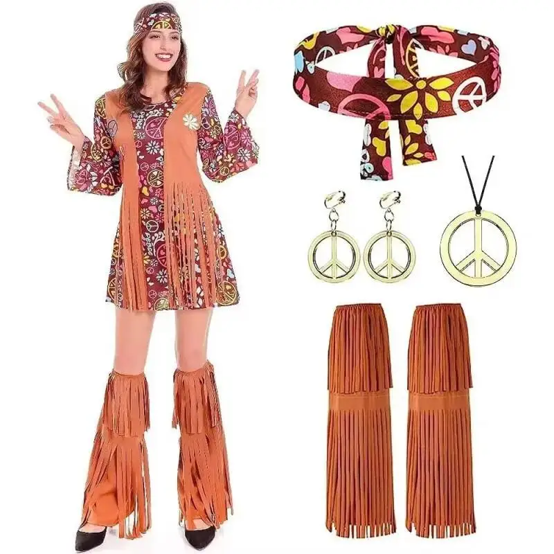 Women'S Accessories In The 60S - Conjunto Completo de Disfraz Hippie Vintage