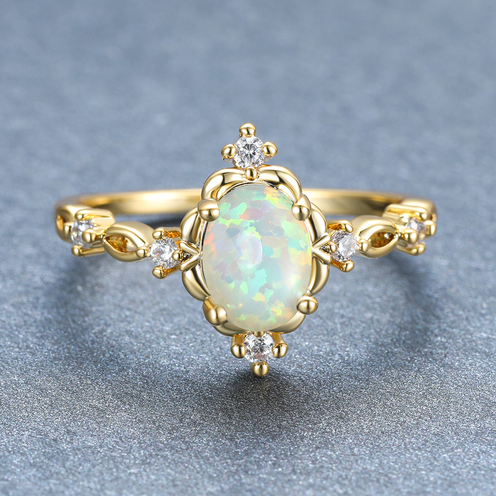 Women'S Accessories Australia - Anillo Ovalado Blanco Australia Treasure para