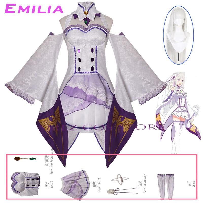 Disfraz de Emilia Cosplay Anim - Women'S Anime Accessories reseña y precio