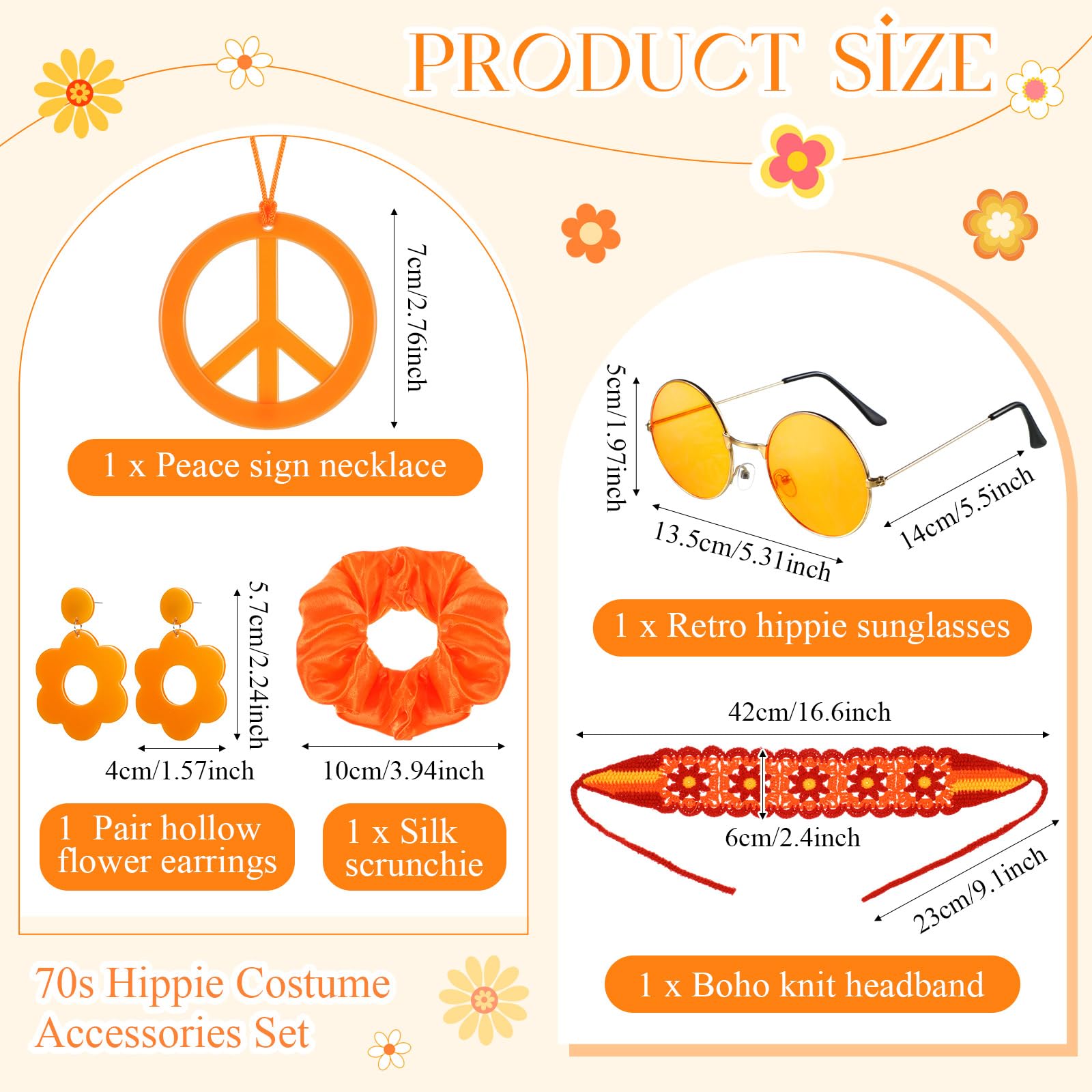 5 Piezas de Accesorios Hippies - Women'S Accessories In The 60S reseña y precio