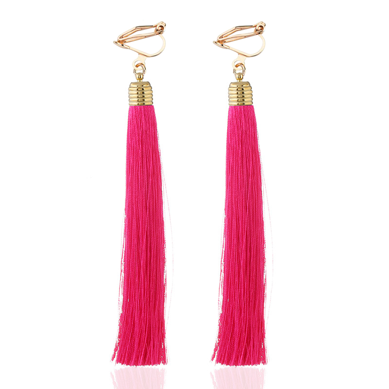 Pendientes de Clip de fibra co - Tassel Earrings Boho reseña y precio