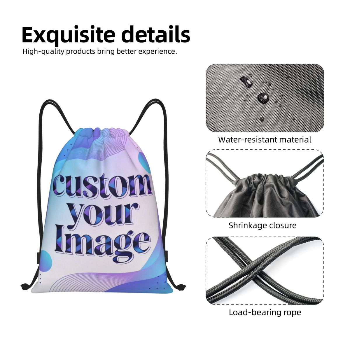 Mochila con cordón personaliza - Women Accessories Images reseña y precio