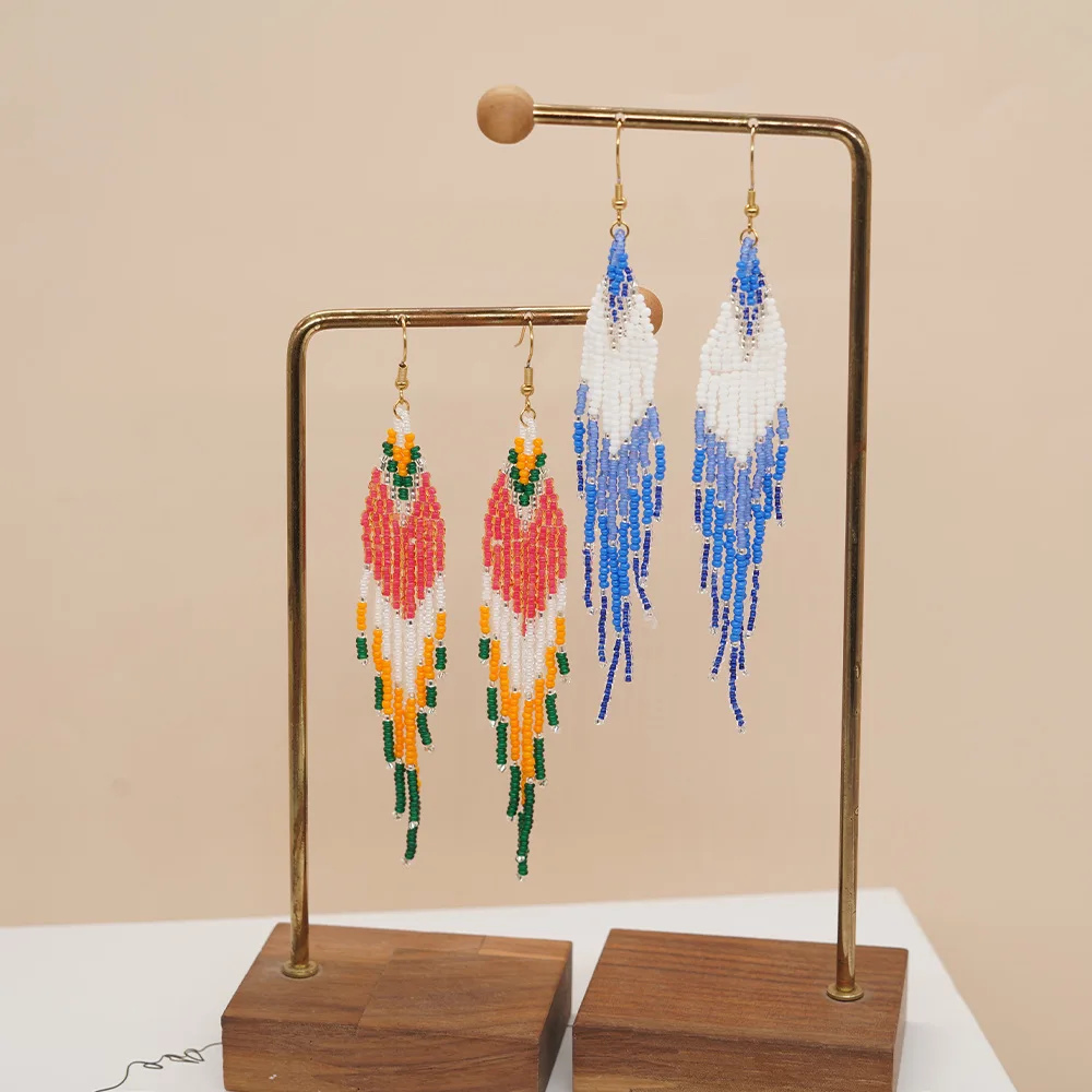 Pendientes de cuentas con borl - Tassel Earrings Boho reseña y precio
