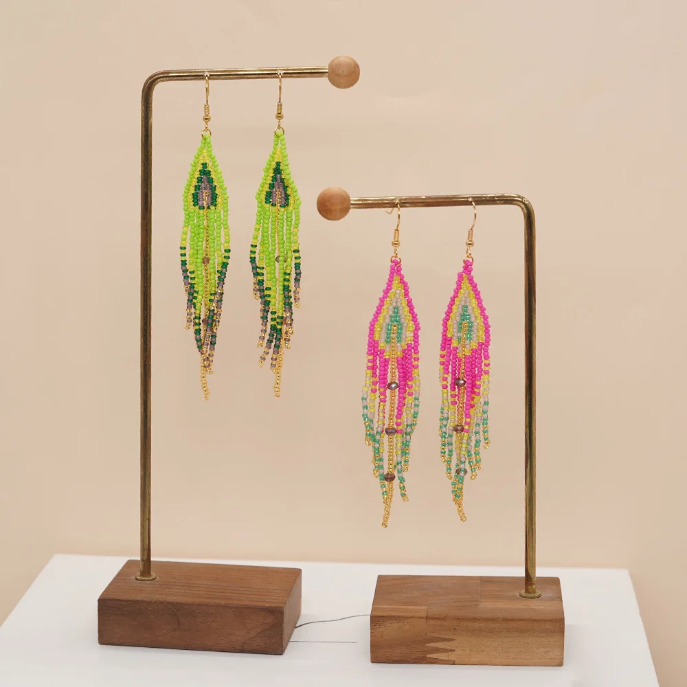 Pendientes de cuentas con borl - Tassel Earrings Boho reseña y precio