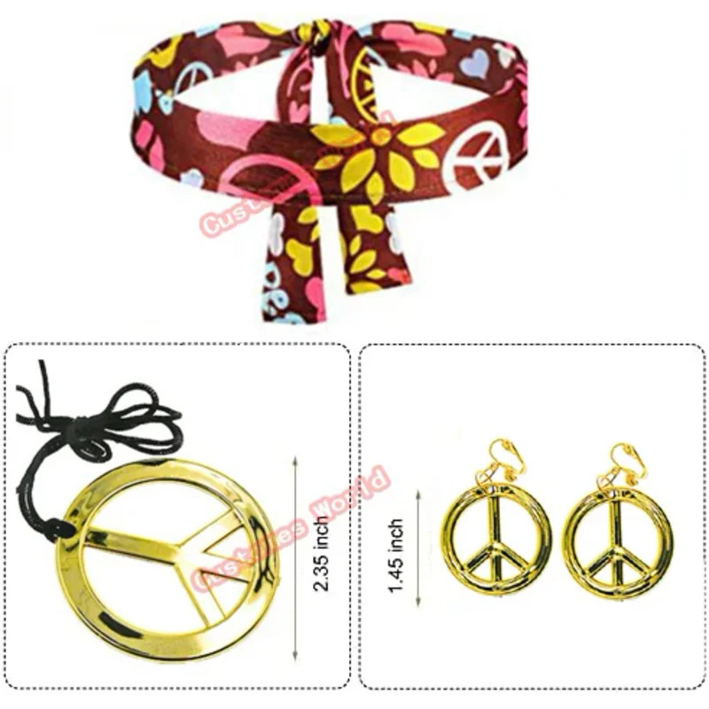 Peace Love-Disfraz de fiesta p - Women'S Accessories In The 60S reseña y precio